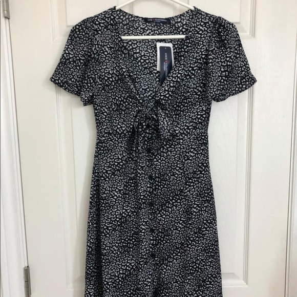 Tie-Front Button-Down Mini Dress - Picture 1 of 2